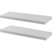 100cm White Modern Floating Shelves - Pack of Two