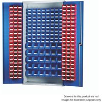 Barton Storage Barton Topstore 013080 Louvre Panel Cabinet (230 Red Bins)