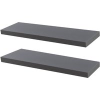 100cm Grey Modern Floating Shelves - Pack of Two