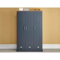 GFW Kendal Slate Blue and Oak 3 Door 3 Drawer Triple Wardrobe