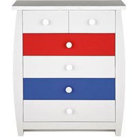 ORLANDO FRESH 4+2 Chest White/Navy/Red Colorful and Functional Storage Solution