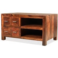 Archers Santa Clara 4 Drawer Acacia Wooden TV Cabinet Assembled