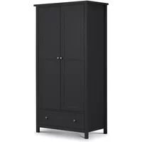 Julian Bowen Maine Anthracite 2 Door 1 Drawer Wardrobe