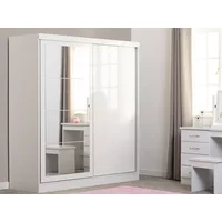 Seconique Nevada White High Gloss Sliding Mirrored Wardrobe