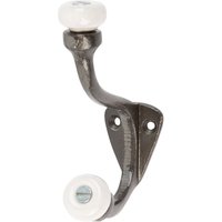 30mm x 105mm White Ceramic Ball Raw Hat & Coat Hook