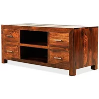 Archers Santa Clara 4 Drawer Acacia Wooden TV Media Cabinet Assembled