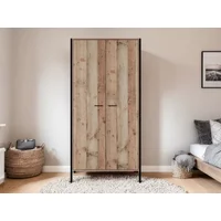 LPD Hoxton Rustic 2 Door Double Wardrobe