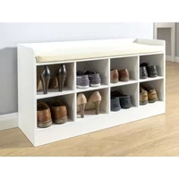 GFW Kempton White 2 Tier Shoe Bench
