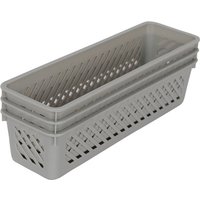 Grey Plastic Storage Baskets