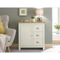 GFW Lancaster Cream and Oak 1 Door 3 Drawer Multi Storage Unit