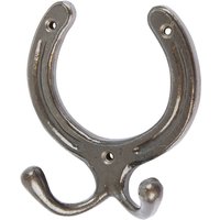 100mm x 110mm Raw Horse Shoe Double Coat Hook