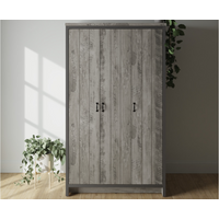GFW Boston 3 Door Wardrobe Distressed Grey Wardrobe