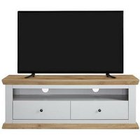 Burford Wide TV Unit Fits Up to 60 Inch TV with Grey and Oak Finish Living Room
