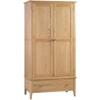 Julian Bowen Cotswold Oak 2 Door 1 Drawer Wardrobe