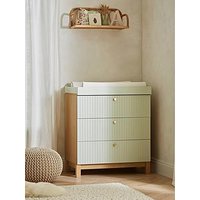 Cuddleco Remi 3 Drawer Dresser Oak/Green