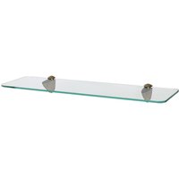 50cm Rounded Floating Glass Shelf with Gold Fixings