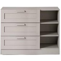 Very Home Taryn Kids 3 Drawer, 3 Shelf Chest - Grey
