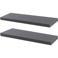 80cm Grey Modern Floating Shelves - Pack of Two