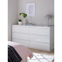 Very Home Layton Gloss 6 Drawer Chest - White - Fsc&Reg; Certified