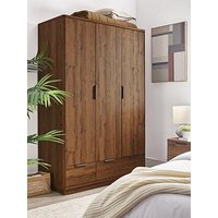 Very Home Harlem 3 Door, 2 Drawer Wardrobe - Mid Oak Effect - Fsc&Reg; Certified