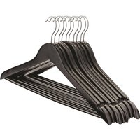 Black Wooden Coat Hangers - Pack of 10