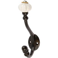 30mm x 140mm Black Ceramic Flower Hat & Coat Hook