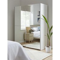 Very Home Houston 150 Cm Sliding 2 Door Mirrored Wardrobe - White