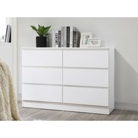 Birlea Oslo 6 Drawer Chest White Bedside Chest