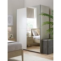 Very Home Houston 150 Cm 2 Sliding Door Mirrored Wardrobe - White