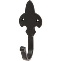 50mm x 120mm Black Fleur De Lis Coat Hook