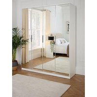 Very Home Palma 4 Door Mirrored Wardrobe - White - Fsc&Reg; Certified