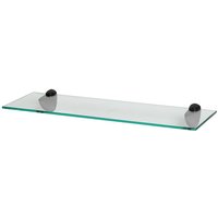 60cm Floating Glass Shelf with Black Fixings