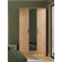 Swift Lane Part Assembled 3 Door Mirrored Wardrobe