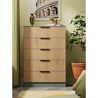Swift Lane Ready Assembled 5 Drawer Chest - Green