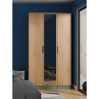 Swift Lane Part Assembled 3 Door Mirrored Wardrobe - Green
