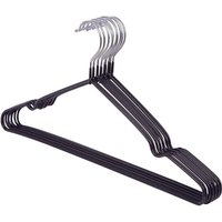 Black PVC-Coated Coat Hangers - Pack of 10