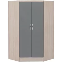 Seconique Nevada Grey Gloss and Oak 2 Door Corner Wardrobe