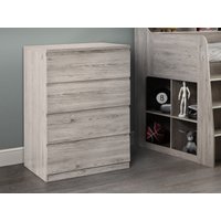 Julian Bowen Jupiter 4 Drawer Chest Grey Oak Drawer Chest