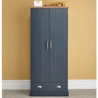 GFW Kendal 2 Door 1 Drawer Wardrobe Slate Blue Wardrobe