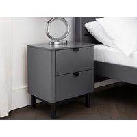 Julian Bowen Chloe 2 Drawer Bedside - Storm Grey Lacquer Bedside Chest