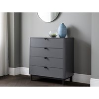 Julian Bowen Chloe 4 Drawer Chest - Storm Grey Lacquer Drawer Chest