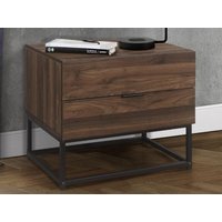 Birlea Houston 2 Drawer Bedside Walnut Bedside Chest