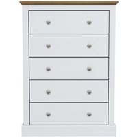 LPD Furniture Devon 5 Drawer Chest White Drawer Chest
