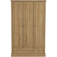 LPD Furniture Devon 3 Door 2 Drawer Wardrobe Oak Wardrobe