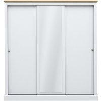 LPD Furniture Devon 3 Door Sliding Wardrobe White Wardrobe