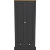 LPD Furniture Devon 2 Door Wardrobe Charcoal Wardrobe