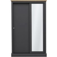 LPD Furniture Devon 2 Door Sliding Wardrobe Charcoal Wardrobe
