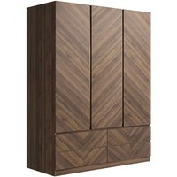 GFW Catania 3 Door 4 Drawer Wardrobe Walnut Wardrobe
