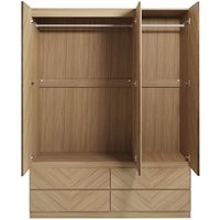 GFW Catania 3 Door 4 Drawer Wardrobe Oak Wardrobe