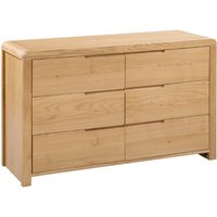 Julian Bowen Curve 6 Drawer Wide Chest Oak Drawer Chest